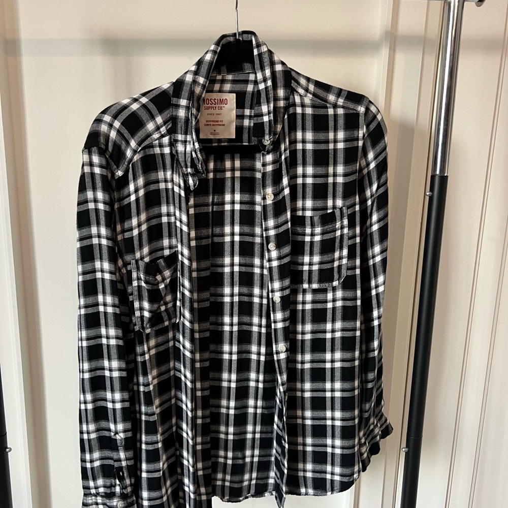 Mossimo Supply Co. Black and White Checkered Shirt